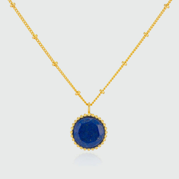 Barcelona September Lapis Lazuli Birthstone Necklace-Auree Jewellery