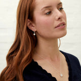 Barcelona Silver October Rose Quartz Birthstone Hook Earrings-Auree Jewellery