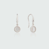 Barcelona Silver October Rose Quartz Birthstone Hook Earrings-Auree Jewellery