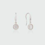 Barcelona Silver October Rose Quartz Birthstone Hook Earrings-Auree Jewellery