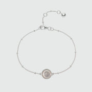 Barcelona Silver October Rose Quartz Birthstone Bracelet-Auree Jewellery