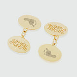 Bellevue 9ct Yellow Gold Footprint Cufflinks-Auree Jewellery