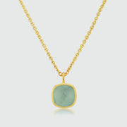 Brooklyn Aqua Chalcedony & Gold Vermeil Necklace-Auree Jewellery