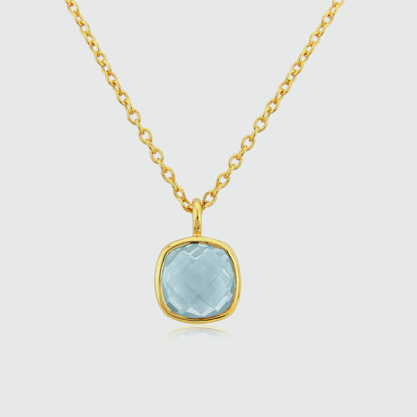 Brooklyn Gold Vermeil & Blue Topaz Necklace-Auree Jewellery