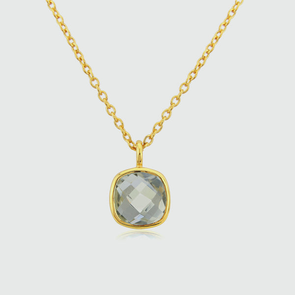 Brooklyn Green Amethyst & Gold Vermeil Necklace-Auree Jewellery