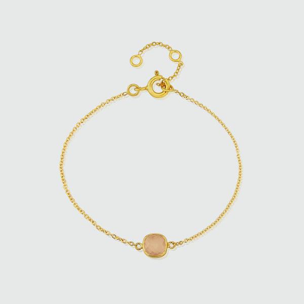 Brooklyn Rose Quartz & Gold Vermeil Bracelet-Auree Jewellery