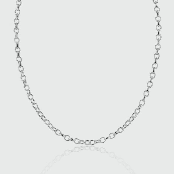 Cathcart Sterling Silver Oval Belcher Necklace-Auree Jewellery