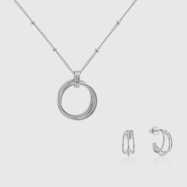 Cordoba Triple Sterling Silver Jewellery Set-Auree Jewellery