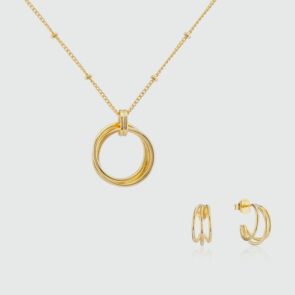 Cordoba Triple Gold Vermeil Jewellery Set-Auree Jewellery