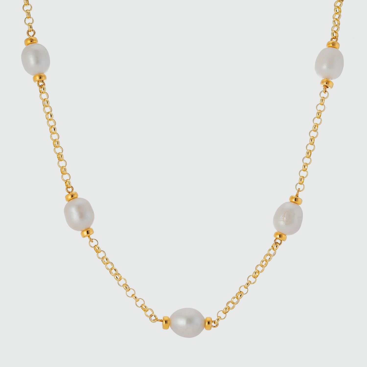Freshwater pearl necklace deals gold
