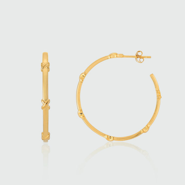 Deia Large Yellow Gold Vermeil Kiss Hoop Earrings-Auree Jewellery