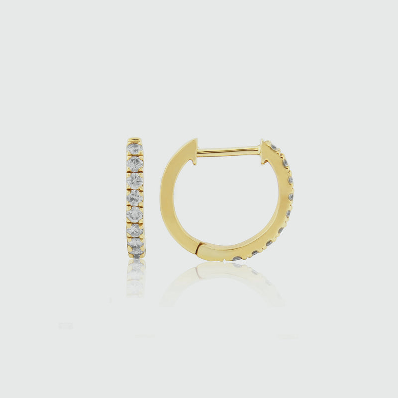 Dovehouse Gold Vermeil & Cubic Zirconia Hoop Earrings-Auree Jewellery