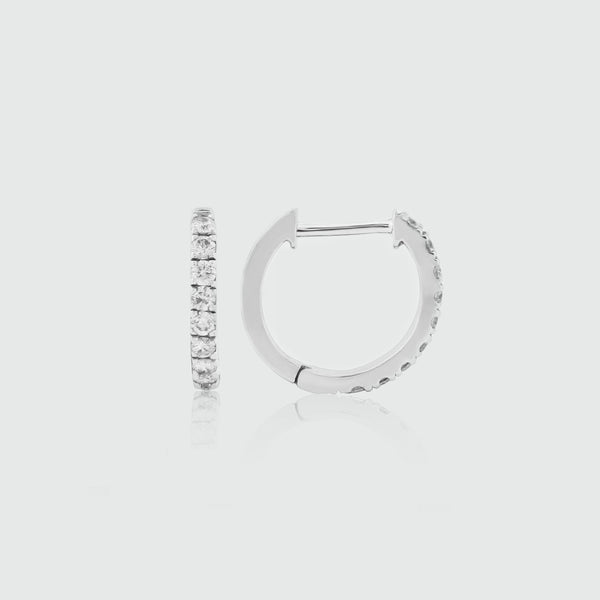 Dovehouse Sterling Silver & Cubic Zirconia Hoop Earrings-Auree Jewellery