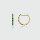 Dovehouse Gold Vermeil & Green Zirconia Hoop Earrings-Auree Jewellery