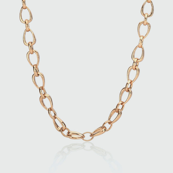 Egerton Gold Vermeil Raindrop Link Necklace-Auree Jewellery