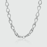 Egerton Sterling Silver Raindrop Link Necklace-Auree Jewellery