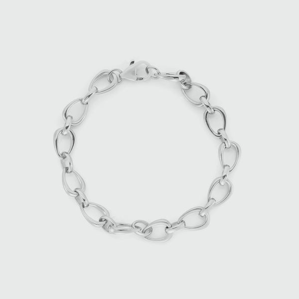 Egerton Sterling Silver Raindrop Link Bracelet-Auree Jewellery