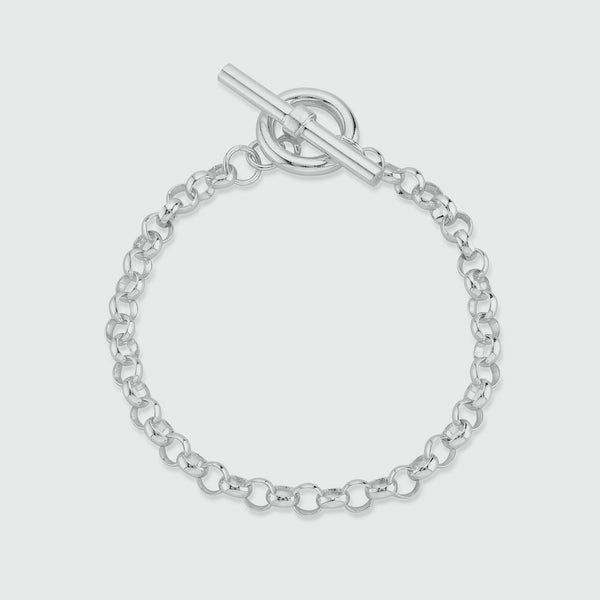 Fernshaw Sterling Silver T-Bar Belcher Bracelet-Auree Jewellery