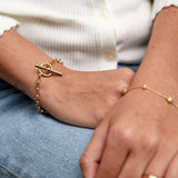 Fernshaw Yellow Gold T-Bar Belcher Bracelet-Auree Jewellery