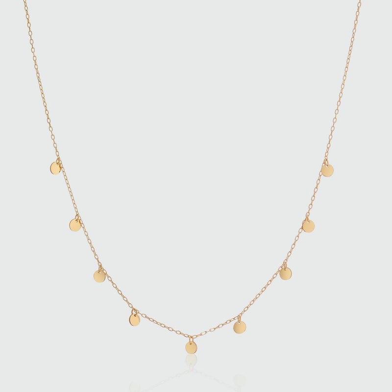 Frascati Yellow Gold Multi Disc Necklace-Auree Jewellery