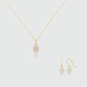 Gloucester White Freshwater Pearl & Gold Vermeil Jewellery Set-Auree Jewellery