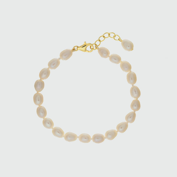 Gloucester White Freshwater Pearl & Gold Vermeil Bracelet-Auree Jewellery