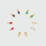 Hampton Emerald & Gold Vermeil Interchangeable Gemstone Earrings-Auree Jewellery
