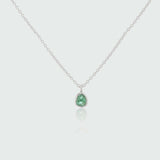 Hampton Emerald & Sterling Silver Necklace-Auree Jewellery