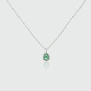 Hampton Emerald & Sterling Silver Necklace-Auree Jewellery