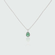 Hampton Emerald & Sterling Silver Necklace-Auree Jewellery