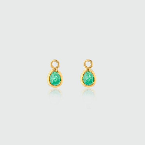 Hampton Emerald & Gold Vermeil Interchangeable Gemstone Drops-Auree Jewellery