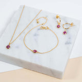 Hampton Ruby & Gold Vermeil Bracelet-Auree Jewellery