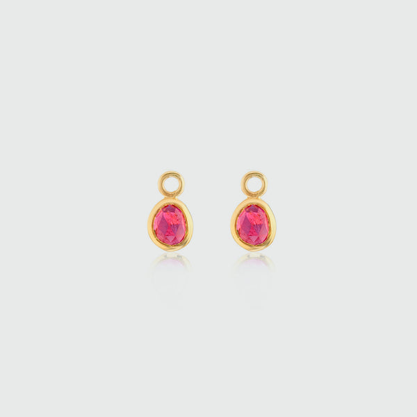 Hampton Ruby & Gold Vermeil Interchangeable Gemstone Drops-Auree Jewellery