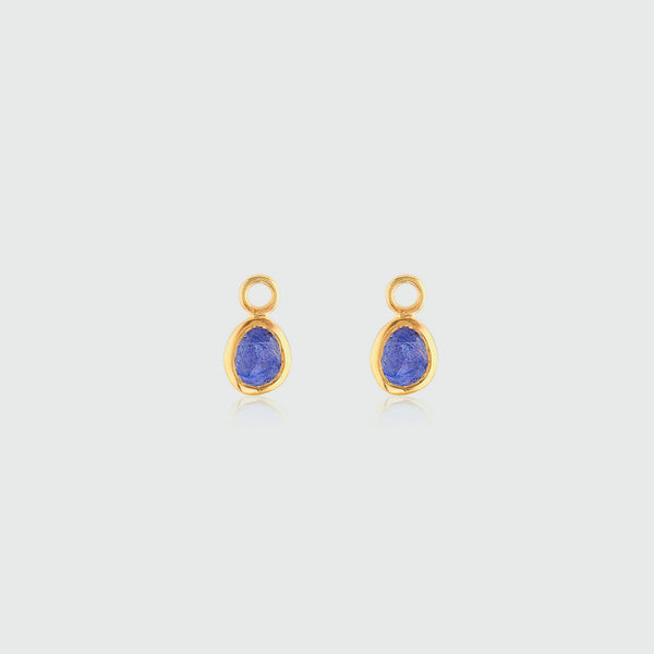 Hampton Sapphire & Gold Vermeil Interchangeable Gemstone Drops-Auree Jewellery