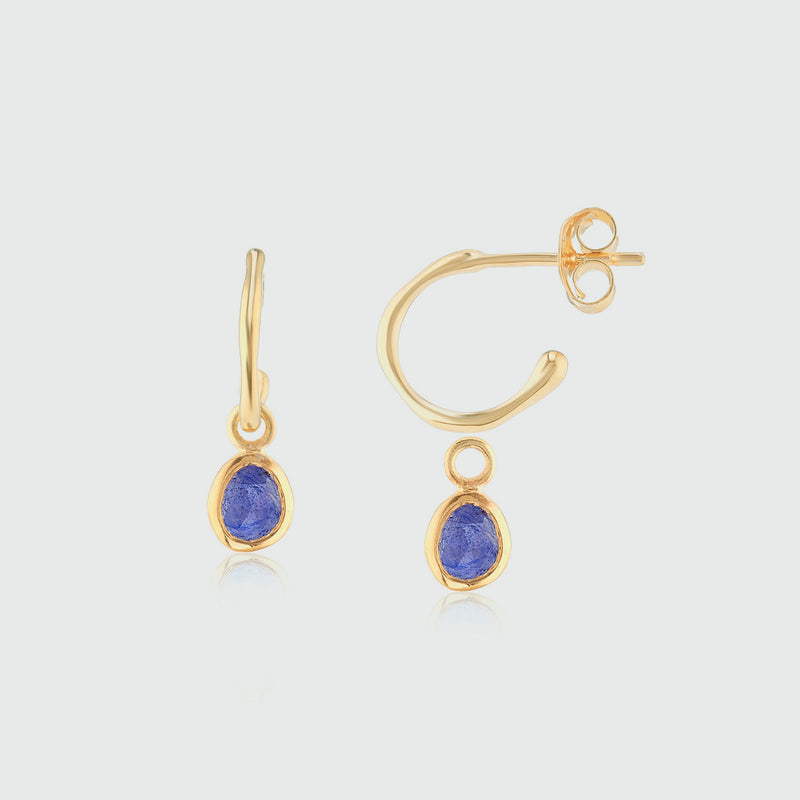 Hampton Sapphire & Gold Vermeil Interchangeable Gemstone Drops-Auree Jewellery
