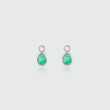 Hampton Emerald & Silver Interchangeable Gemstone Drops-Auree Jewellery