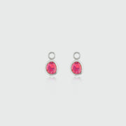 Hampton Ruby & Sterling Silver Interchangeable Gemstone Drops-Auree Jewellery