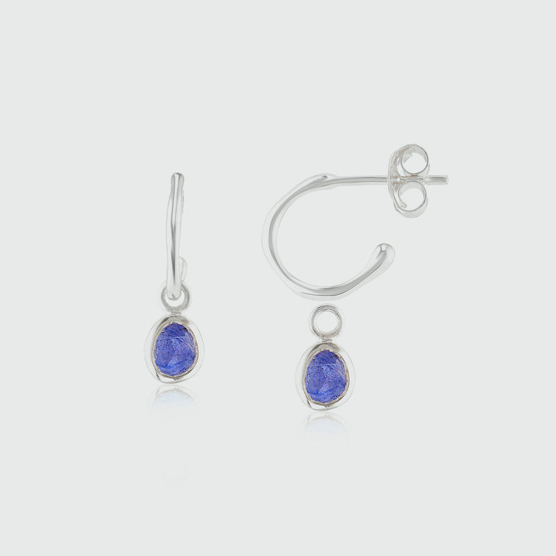 Hampton Sapphire & Silver Interchangeable Gemstone Drops-Auree Jewellery