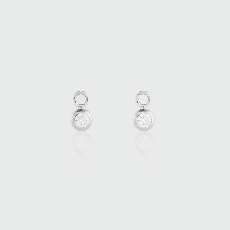 Hampton Moissanite & Sterling Silver Interchangeable Gemstone Drops-Auree Jewellery
