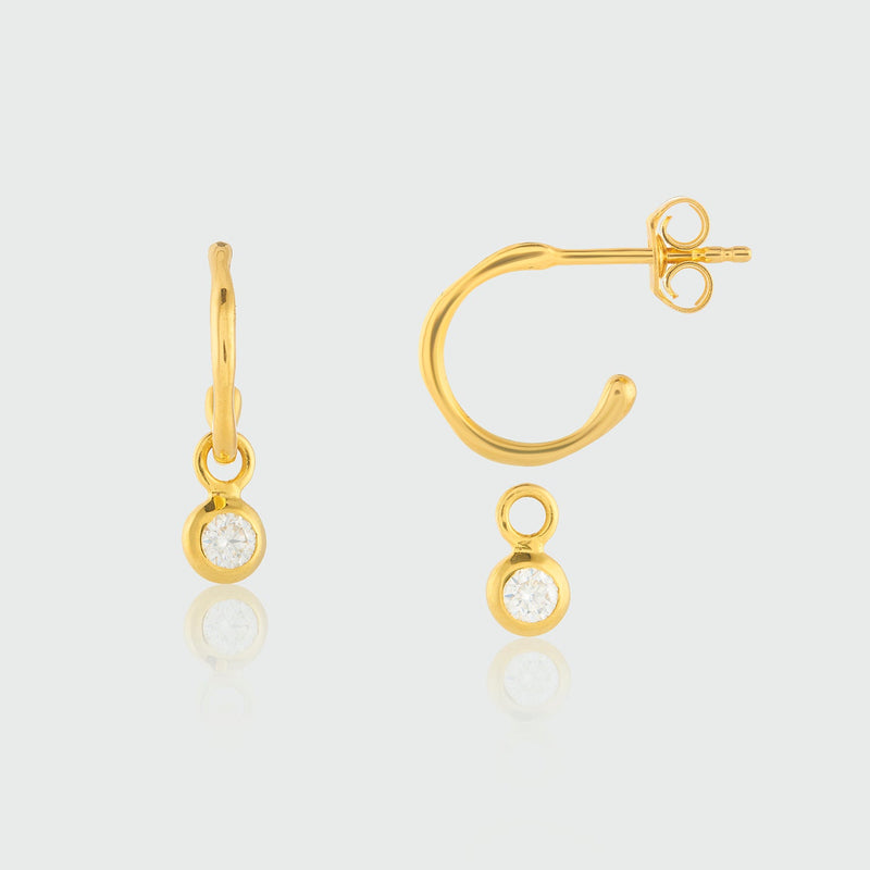 Hampton Moissanite & Gold Vermeil Interchangeable Gemstone Drops-Auree Jewellery