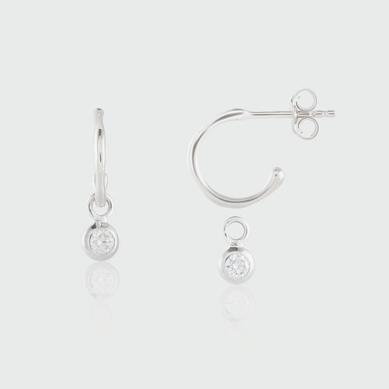 Hampton Moissanite & Sterling Silver Interchangeable Gemstone Drops-Auree Jewellery