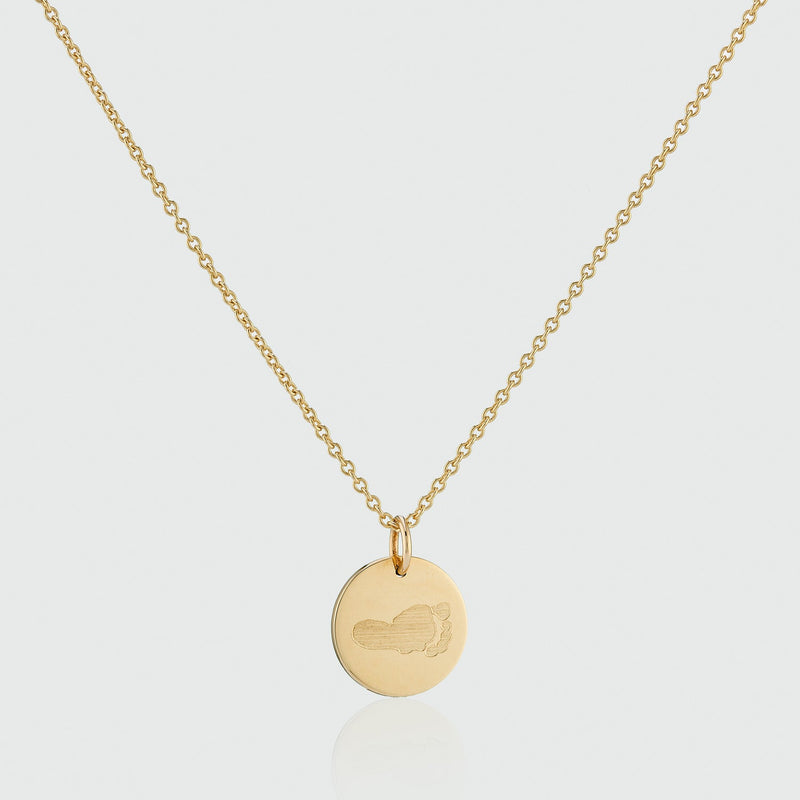 Bellevue 9ct Gold Footprint Pendant-Auree Jewellery