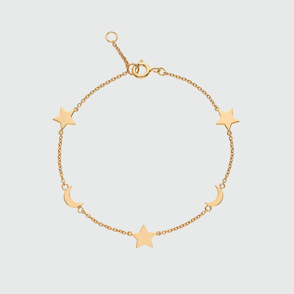 Alta Gold Vermeil Star & Moon Bracelet-Auree Jewellery