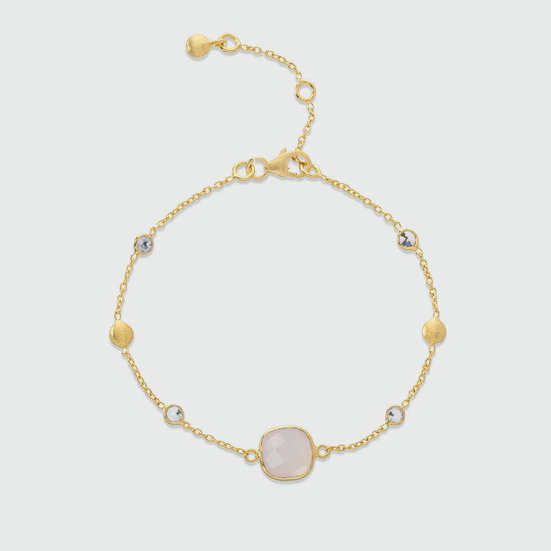 Iseo Pink Chalcedony & Gold Vermeil Bracelet-Auree Jewellery