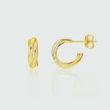 Knightsbridge Mini Yellow Gold Vermeil Triple Hoop Earrings-Auree Jewellery