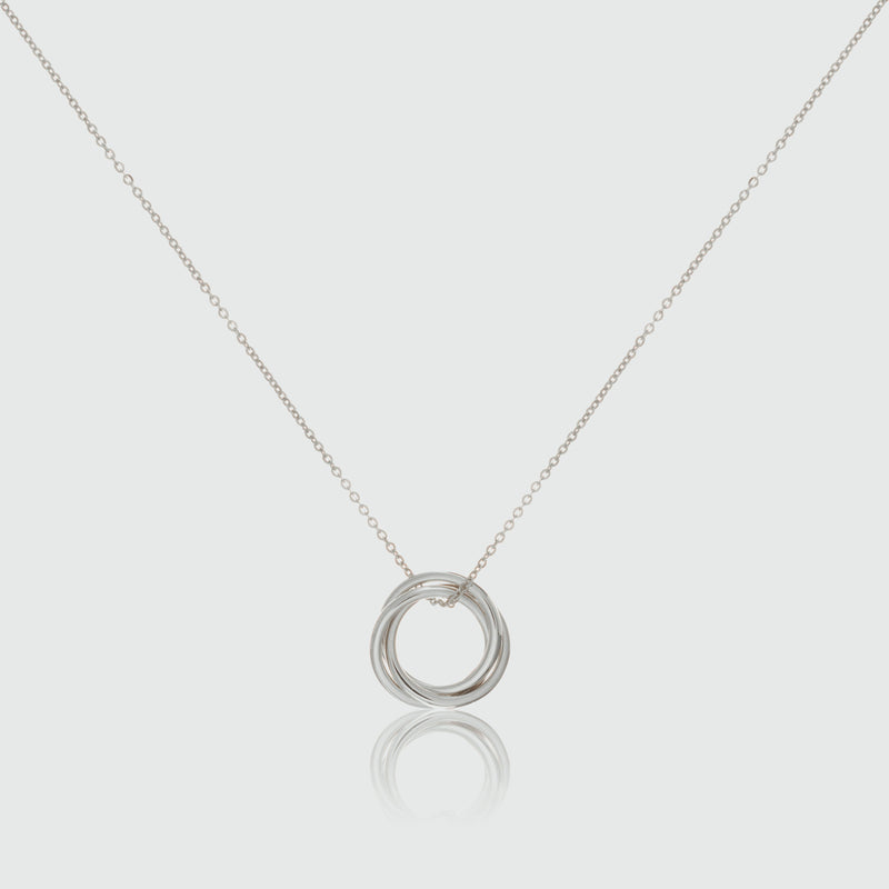 Knightsbridge Sterling Silver Russian Wedding Ring Pendant-Auree Jewellery