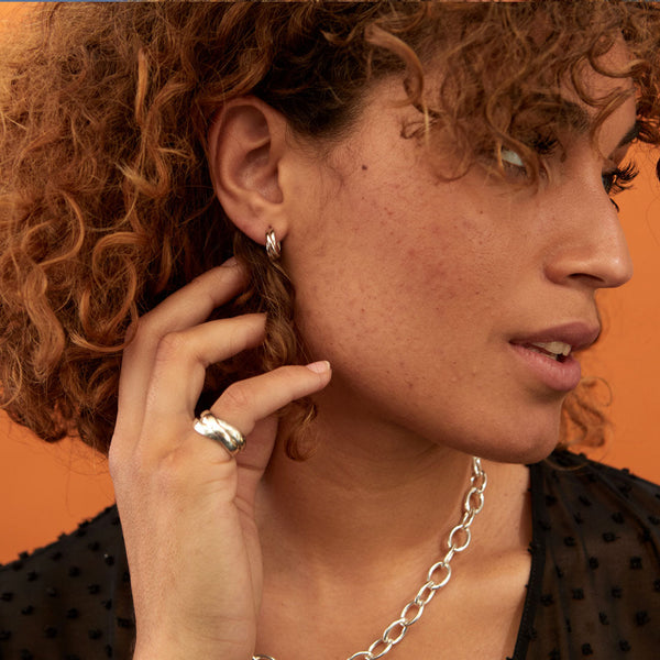 Knightsbridge Mini Sterling Sterling Triple Hoop Earrings-Auree Jewellery
