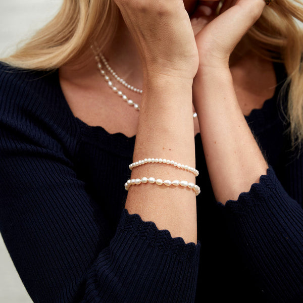 Gloucester Mini Pearl & Silver Bracelet-Auree Jewellery