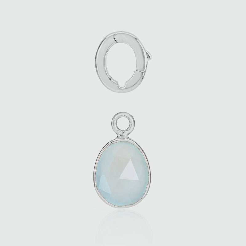 Manhattan Silver & Blue Topaz Interchangeable Gemstone Earrings-Auree Jewellery