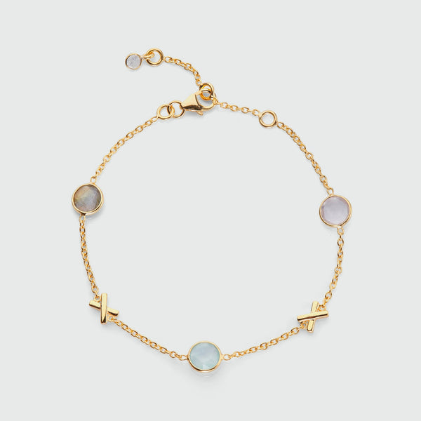 Miramar Multi Gemstone & Gold Vermeil Friendship Bracelet-Auree Jewellery